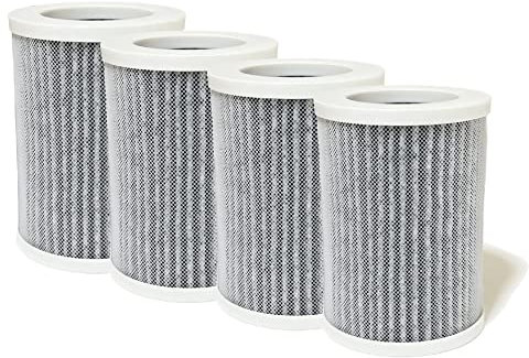 Nispira 3-in-1 True HEPA with Activated Carbon Replacement Filters Compatible with Purezone Mini Portable Air Purifier (PEPERSAP), 4 Packs