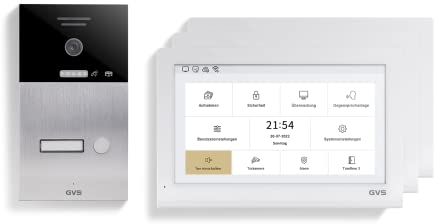 GVS IP Video Türsprechanlage mit Türöffner, 3X 10 Zoll Monitore & App