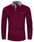 VMSUCIJ Men's Long Sleeve Polos Cotton Classic Plaid Panel with Real Pocket Golf Tennis Top,Red 1,XL