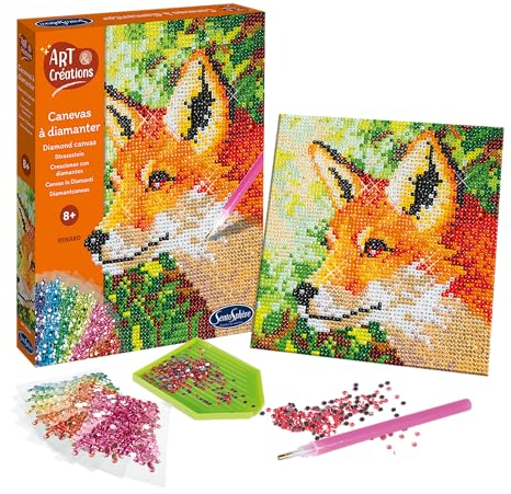Sentosphère 3920360 Bastelset Strassstein-Bild, Motiv Fuchs, Kreativ-Set, DIY für Kinder und Erwachsene