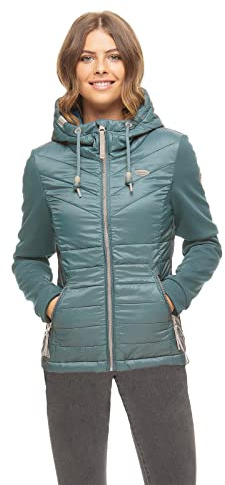 Ragwear LUCINDA Damen Frauen Funktionsjacke,Zip Hoodie,Sweatjacke,Stehkragen,Seitentaschen,Blau,M