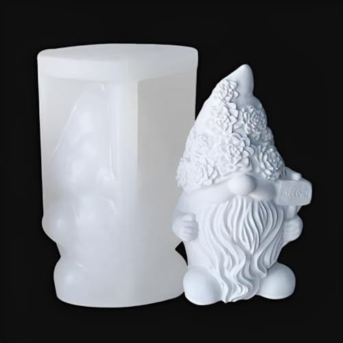 HyzaPhix Stampi Gnomo in Silicone, Stampo Resina Epossidica Gnomi Stampini Gnome Christmas Resin Molds per Fai Da Te Sapone Caramelle Candela (Succulente)