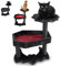 Árbol Gótico para Gatos Littlesy - Torre con Cama de Ataúd, Postes Rascadores de Sisal, Tamaño Pequeño, Negro con Rojo - Decoración de Halloween