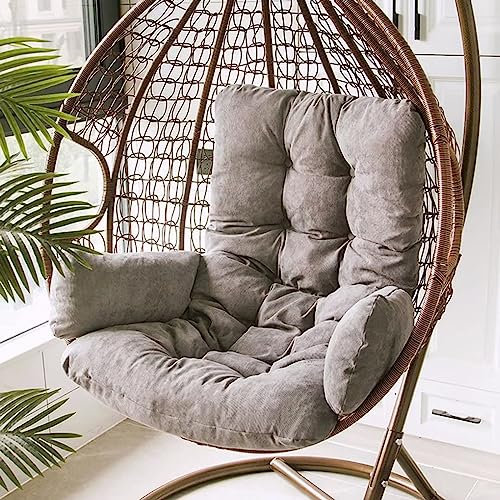MACGRIP Large Egg Chair Swing Kissen, hängende Hängematte Stuhl Kissen Ersatz, waschbar dicken Personen Wicker Outdoor Swing Kissen, wasserdicht und Sun-Resiatant,A