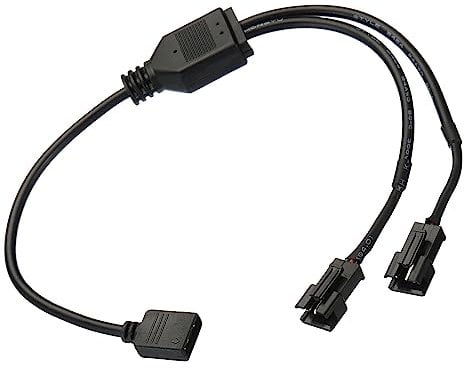 sourcing map ARGB Splitter, 5V 3Pin to SM 3Pin Male Extension Cable Adapter Connector Addressable for PC Fan Power Computer Chassis Motherboard, 1 to 2 Style