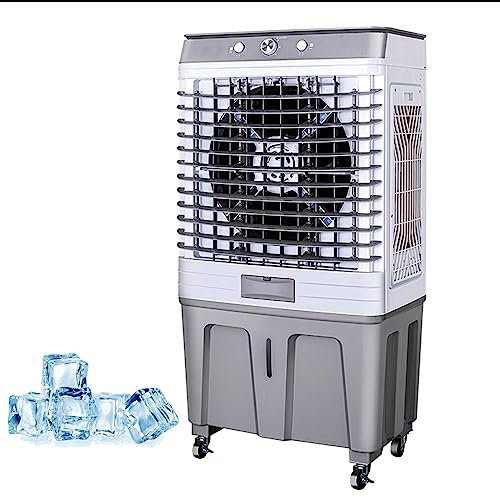 Yqyc Enfriador de Aire Evaporativo Industrial, 60L Tanque de Agua, Oscilación de 120 °, 3 Modos y Velocidades de Viento, Enfriador de Aire, para Uso Comercial Al Aire