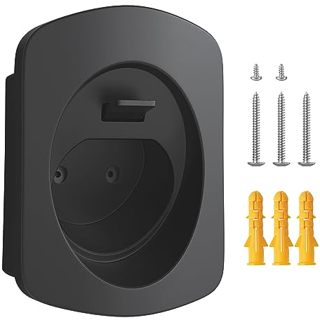 Tera Support EV pour Prise Type 2, Support Mural & Porte-Câble pour Câble de Recharge Jusqu’à 7 m, Matériau Robuste et Résistant aux Intempéries, Accessoire Organisateur Noir