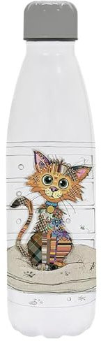 Lesser & Pavey 500ml Stainless Steel Water Bottle | Eco Friendly Stainless Steel Bottle with Lid & Carry Handle | Kimba Kitten Stainless Steel Bottles for Office, Sports or On The Go - Bug Art