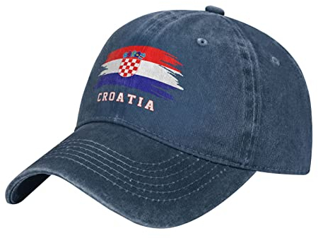 501 Damen Herren Denim Hut Kroatien-Flagge Kroatisch Angeln Hüte Baumwolle Baseboard Baseballkappe Leicht Cotton Cap Für Sport Tennis Wander