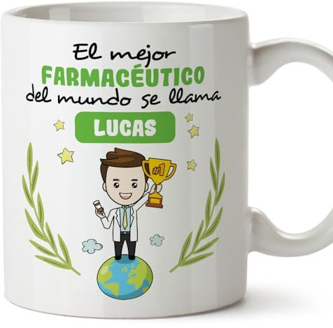 MUGFFINS Tazas Personalizadas para FARMACÉUTICO hombre - En Español - Eres Mejor del Mundo - 11 oz / 330 ml - Regalo Personalizable original y divertido