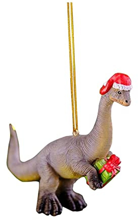 Dinosaurier Weihnachtsanhänger mit Weihnachtsmütze, 2D Acryl-Anhänger Lustige Baumschmuck Basteln Weihnachten Geschenk Anhänger Weihnachten Deko als Weihnachtsschmuck,Christbaumschmuck (A, One Size)