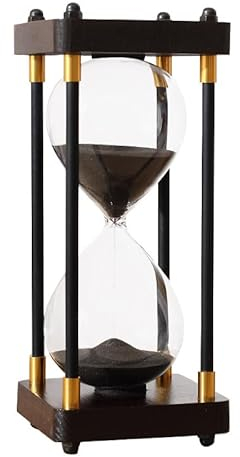 GODARM Sablier élégant en bois – Grande horloge de sable mouvant de 60 minutes, design élégant, parfait pour la décoration de chambre à coucher et de bureau (noir)