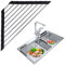 Plstod Escurreplatos enrollable para platos triangular, fregadero de acero inoxidable, escurridor multifuncional, color negro, escurridor plegable