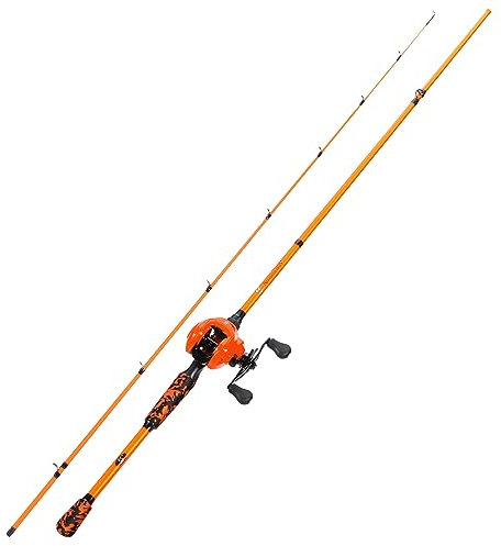 Sougayilang ZJJ Baitcaster-Ruten- und Rollenset, IM7 Graphit 2-teiliger Bait Casting Ruten mit Edelstahlführungen, 7.2:1 Magnetbremse Baitcaster Rollen für Salzwasser Süßwasserfischen-O21-R