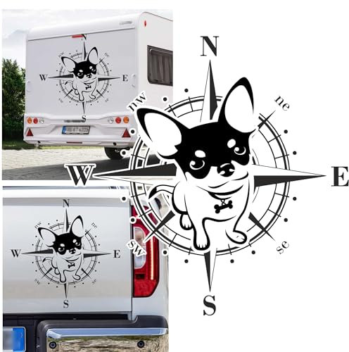 Rakelfix Kompass Französische Bulldogge Frenchi Bully Typ.2 Aufkleber Hund Hunde Sticker Auto Camper Wohnmobil Caravan Autoaufkleber Wohnwagen Sticker Kompassrose