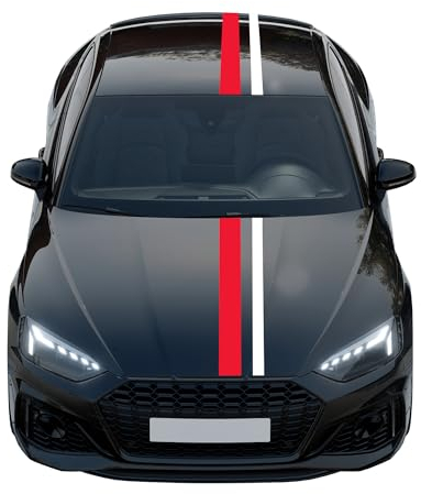 Kiwistar Viperstreifen Rennstreifen Zierstreifen – personalisierbare Streifen Sets - Auto Aufkleber Rally Tuning Dekor Autoaufkleber Sticker - Streifen-Kit Fahrzeugfolierung Decal - 2 Streifen
