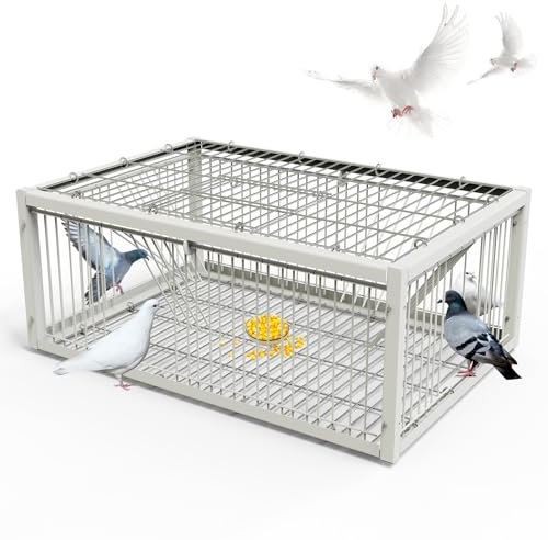 MUALROUS Taubenfalle mit ausbruchsicherem Design Taubentaube Vogelfalle Käfig Kleine Vögel Falten Einwegeingang Außenterrasse Garten Bauernhof Lager Humane Falle für Taube Spatz Maus Kaninchen Huhn