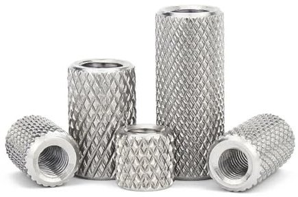 2/5 pz Rotondo Zigrinato Accoppiamento Dado M3 M4 M5 M6 M8 M10-M16 in Acciaio Inox Lungo Estensione Pollice Stringere Dadi(D12xM8x30 (5pcs))