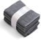 Cottoneclat 100% Organic Turkish Cotton Bath Towel Set of 6, 2 Bath + 4 Hand Towels, Softer & Durable Carded Double Yarn, Quick Drying and Highly Absorbent, SoftTouch Essential,Dark Anthracite