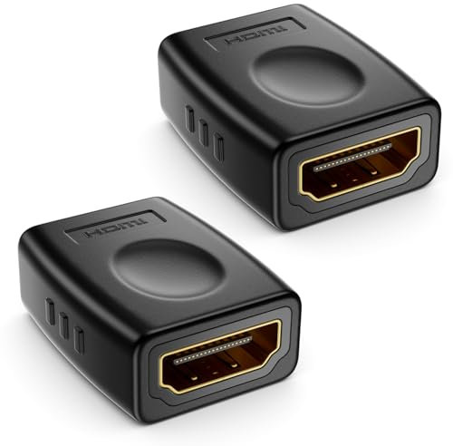 DeleyCON 2 Pièces Connecteur HDMI Femelle vers Femelle - Rallonge FullHD 4K HDR Arc pour TV, Moniteur, Beamer, PC, Ordinateur Portable, PS4, PS5, Xbox