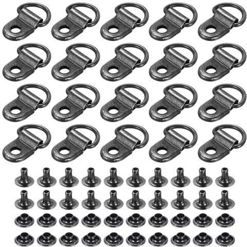 PATIKIL Shoe Boot Lace Hook, 30 Pack Stainless Steel Boot Buckle Fitting with Rivets for Climbing Hiking Camping Shoes, Silver Grey