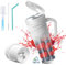 Vaeqozva Portable Blender Smoothie Maker – USB Rechargeable Mini Blender Juicer with Handle & BPA-Free Bottle, 470ml White