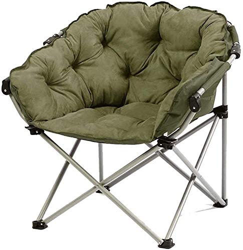 ZSLBGUYIAD Folding Chair Large Fabric Folding Lazy Couch Chair Lounge Chair Moon Chair Saucer Chair Dormitory Bedroom Lunch Break Recliner