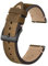 BISONSTRAP Distressed Leder Uhrenarmband, Uhren Armband für Herren, Schnellverschluss Federstege, 20mm, Dunkelbraun (Schwarze Schnalle)
