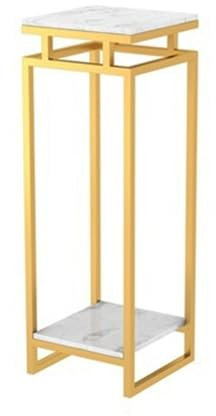 MYVVKIA Tall,2 Tier Display Stand Scandi-style Square Marble Plant Stand for Hotel Halls,11.8×23.6/27.6/31.5/35.4/39.4