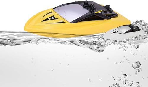 RC ferngesteuertes Speedboot, 2.4GHz Racing Boot mit Elektromotor, 14 km/h schnell, 50m Reichweite, 23cm lang, Wasserdichtes RC Schnellboot für Kinder u. Erwachsene, Inkl. Akku und USB-Ladekabel, RTD