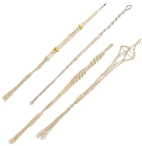 CANIGHT 4piezas Macrame Colgante De Plantas Soporte Decorativo para Macetas para Interiores y Exteriores para Jardines y Decoración del Hogar