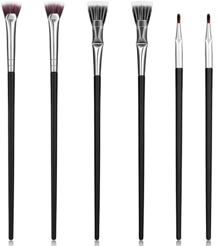 Yuanchu Pinsel Set Schmink, Ultra Dünn Eyeliner Pinsel Essence Fächerpinsel 6 Abgewinkelt Braue Bürste Mascara Professionelles Make Up Pinsel Zubehör Lidschattenpinsel Concealer Bürsten Acrylfarben