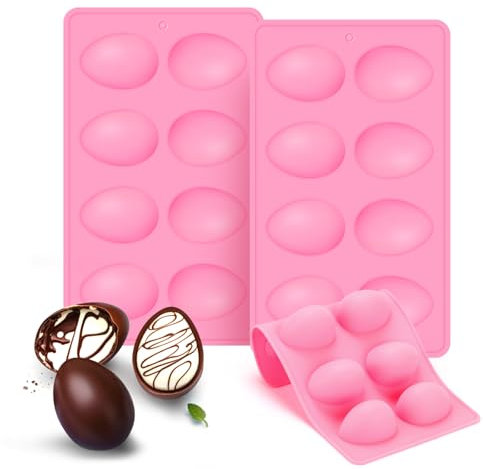 Silikonform für Ostereier Ostereier-Formen für Osterdekoration Osterschokoladenkuchenform zum Herstellen von Ostereiern Kuchen oder verschiedenen Desserts (rosa)