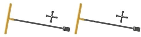 XzhixiangKing Wasserzähler-Schlüssel, Multifunktions-T-Griff, Panzer-Schlüssel mit 4-Wege-Werkzeug, 40,6 cm, Gelb, für Ventile, Wasserhähne (2 Set)