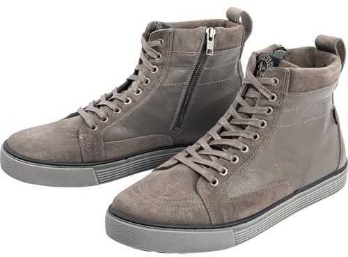 John Doe Stivali da moto Neo – Stile Sneaker – Pelle bovina & Fibra XTM – Nero, grigio., 41 EU