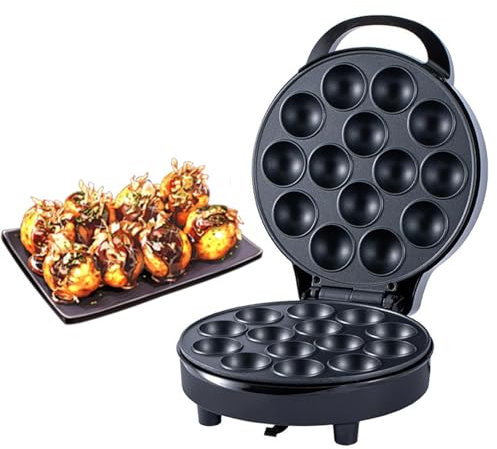WaaYb 750W Pop Cake Maker, Cupcake Machine with Non-stick Coating and Led Indicator Light, Double-sided Heating Electric Takoyaki Maker for Birthday and Holiday Parties