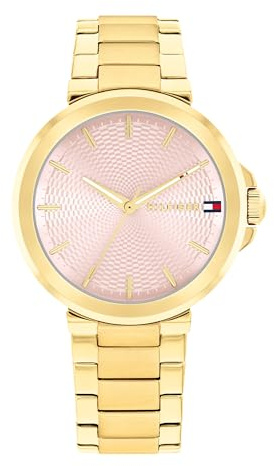 Tommy Hilfiger Uhr mit DREI-Zeiger-Quarzwerk für Damen mit Silbernem oder Goldenem Edelstahlarmband