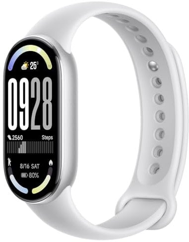 Xiaomi Smart Band 10 - Pulsera de Actividad, Autonomía de hasta 21 días, 1.72 Pantalla AMOLED con Tasa de refresco de 60 Hz, 5ATM,Sensor de Frecuencia Cardíaca, App Mi Fitness, Plata-(Versión ES)