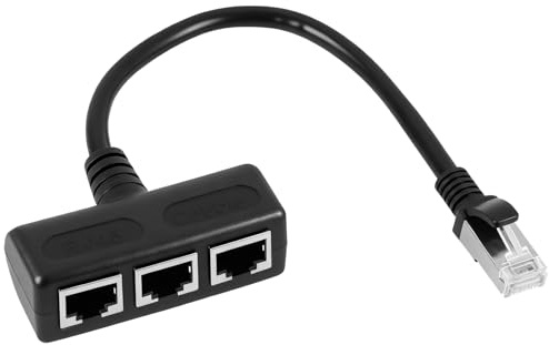RJ45 Ethernet-Kabeladapter,1 auf 3 LAN Splitter,Ethernet Splitterkabel,Netzwerk-Splitter-Adapter für Cat5 Cat5e Cat6 Cat7 3-Port Verlängerungskabel Netzwerkerweiterung,etzwerk LAN Anschluss Verteiler