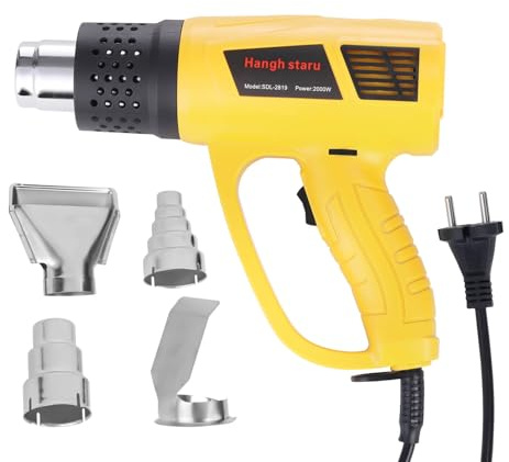 Décapeur Thermique 2000W, Température Variable 60-600°C (140-1112°F), Élément Chauffant en Céramique, 4 Buses, Protection Surchauffe,Chauffage/Soudure/Rétractage