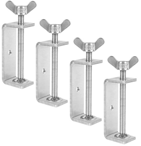 4 Stück C Klemme Edelstahl C Zwingen 53-78mm, Schraubklemme Einstellbar Kieferöffnungen, Trägerklemme Fixierzange Tischklemme Trägerklammer für Befestigungs Klemme In Schweißen Tischlerei Holzarbeiten