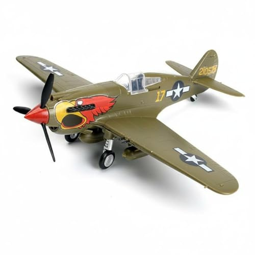 MagiDeal Scale Aircraft P-40 Warplane Model Fighter Plane Glue Assembly Suitable for Display Enthusiasts Desk Shelf, Us Parrot Head