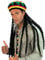W WIDMANN MILANO Party Fashion 8490R - Rastahut, mit extra langen Dreadlocks, Rastafari, Hut, Kopfschmuck, Accessoire, Karneval, Mottoparty