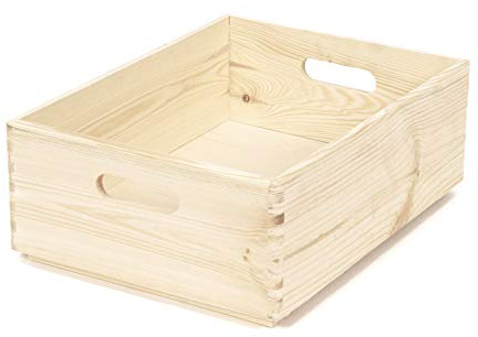 Compactor - SKYR Aufbewahrungsbox aus Karton und Kiefernholz Größe L (40x30x14 cm) - Dekorative Box mit Deckel - Ideal für Büro, Wohnzimmer, Regal oder Schlafzimmer