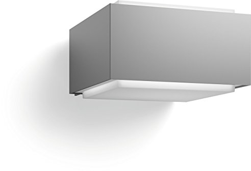 Philips Igel-Wandleuchte für den Außenbereich, E27-Fassung, wasserfest, grau, IP44, wetterfest, Aluminium