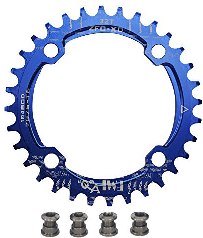 UPANBIKE Bicicleta Narrow Wide Plato 104 BCD Forma Redonda Sola Cadena Anillo Dientes - Dientes 34T, Azul