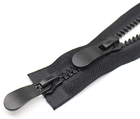YaHoGa 65 cm #8 Reißverschluss Kunststoff 2 Wege teilbar Schwarze Reissverschluss für mantel Jacken (RZTW 65 cm)