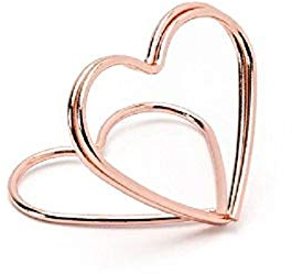Platz-Karten-Halter Herz-en in rosé-gold Kupfer Tisch-Karten-StänderTisch-Dekoration Platz-Kärtchen-Halterung / Hochzeit-s-Deko-ration Geburtstag Taufe Konfirmation Kommunion (50 Tisch-Karten-Halter)