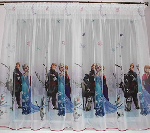 Polontex Disney Gardinen mit universalband Die Eiskönigin Frozen 75 cm Breite x 144 cm Lange Kinderzimmer Vorhang