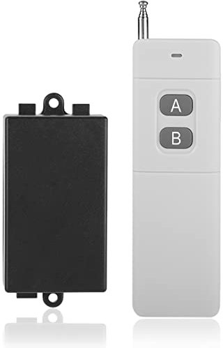 Ricevitore per commutatore wireless, 2CH RF Telecomando senza fili Trasmettitore + Ricevitore Supporto 3KM Long Range, Radio Ricevente Relè Universale con Telecomando per Porta Garage